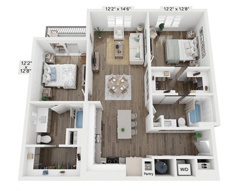 2 bedroom floorplan